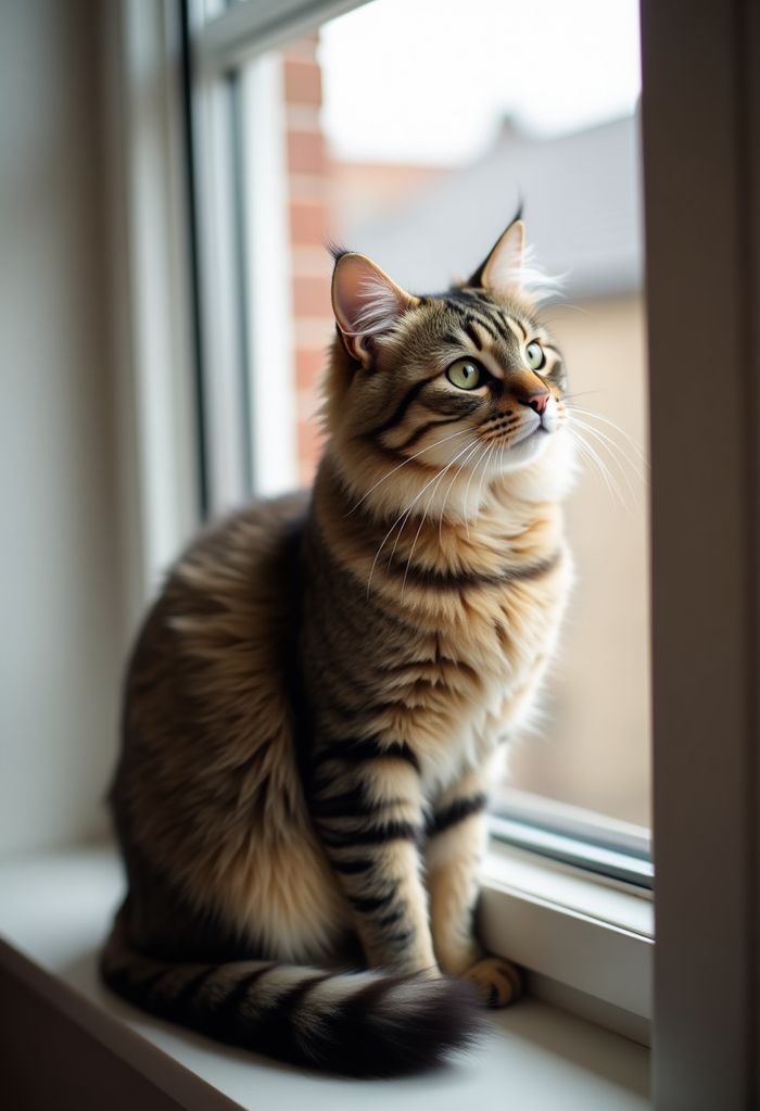 Photo of a cat on a windowsill